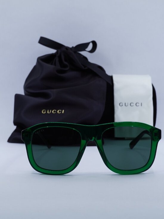 Gucci GG1316S 004 Aviator Sunglasses - Transparent Green\\ Green main image 8